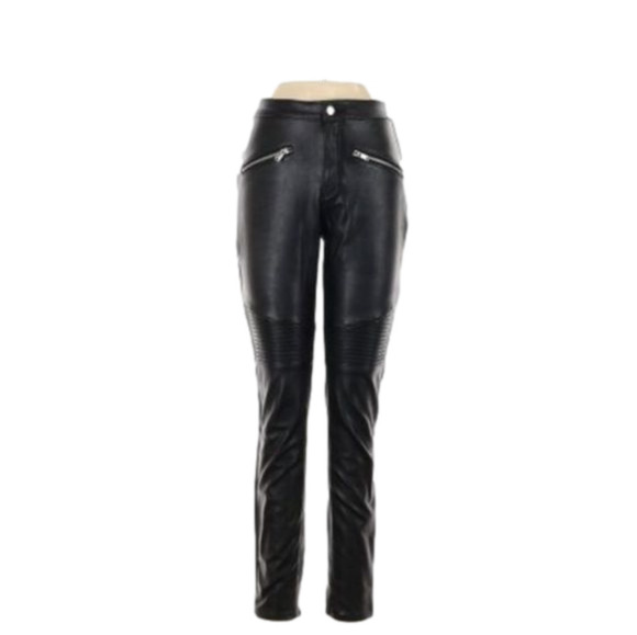 H&M Divided pleather moto high waisted pant size 2 - Picture 1 of 10